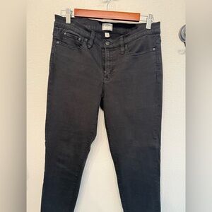 J. Crew Women's 8” Toothpick Black Skinny Jeans